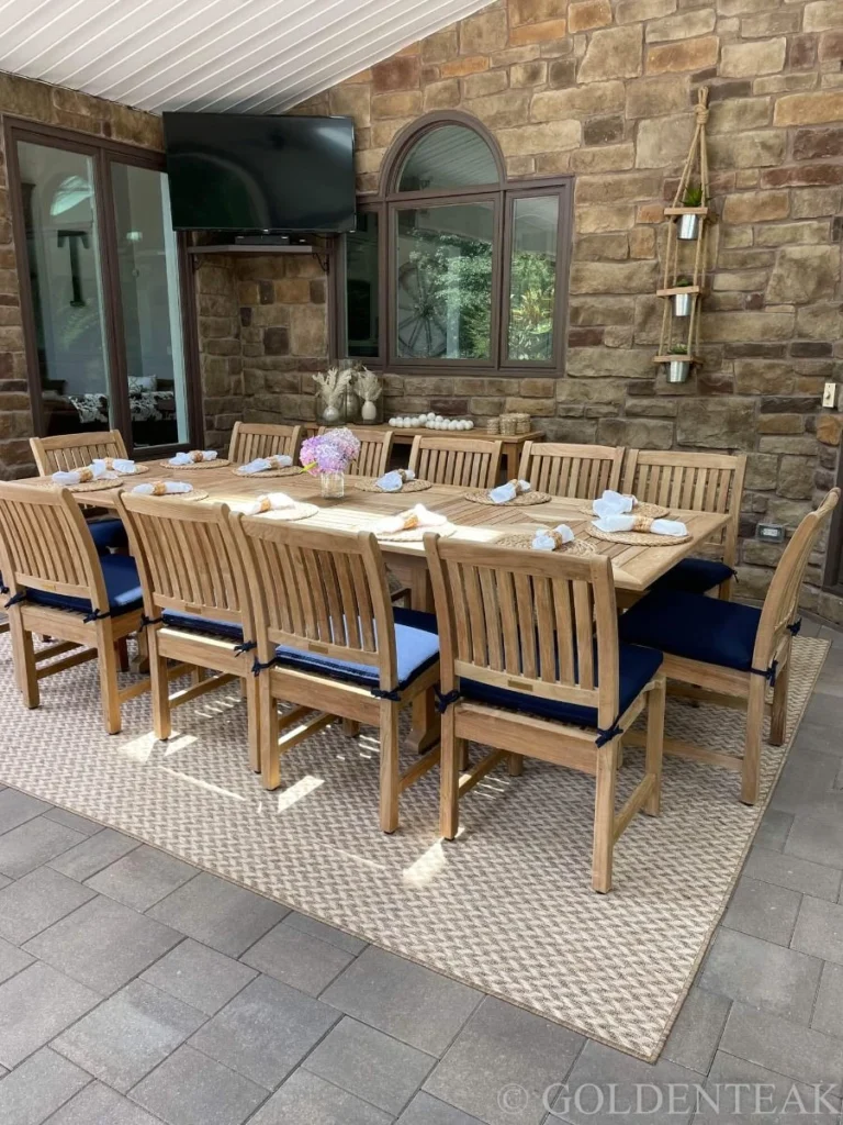 11-piece teak dining set