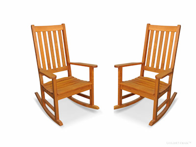 Teak Carolina Rocking Chair Pair - GOLDENTEAK