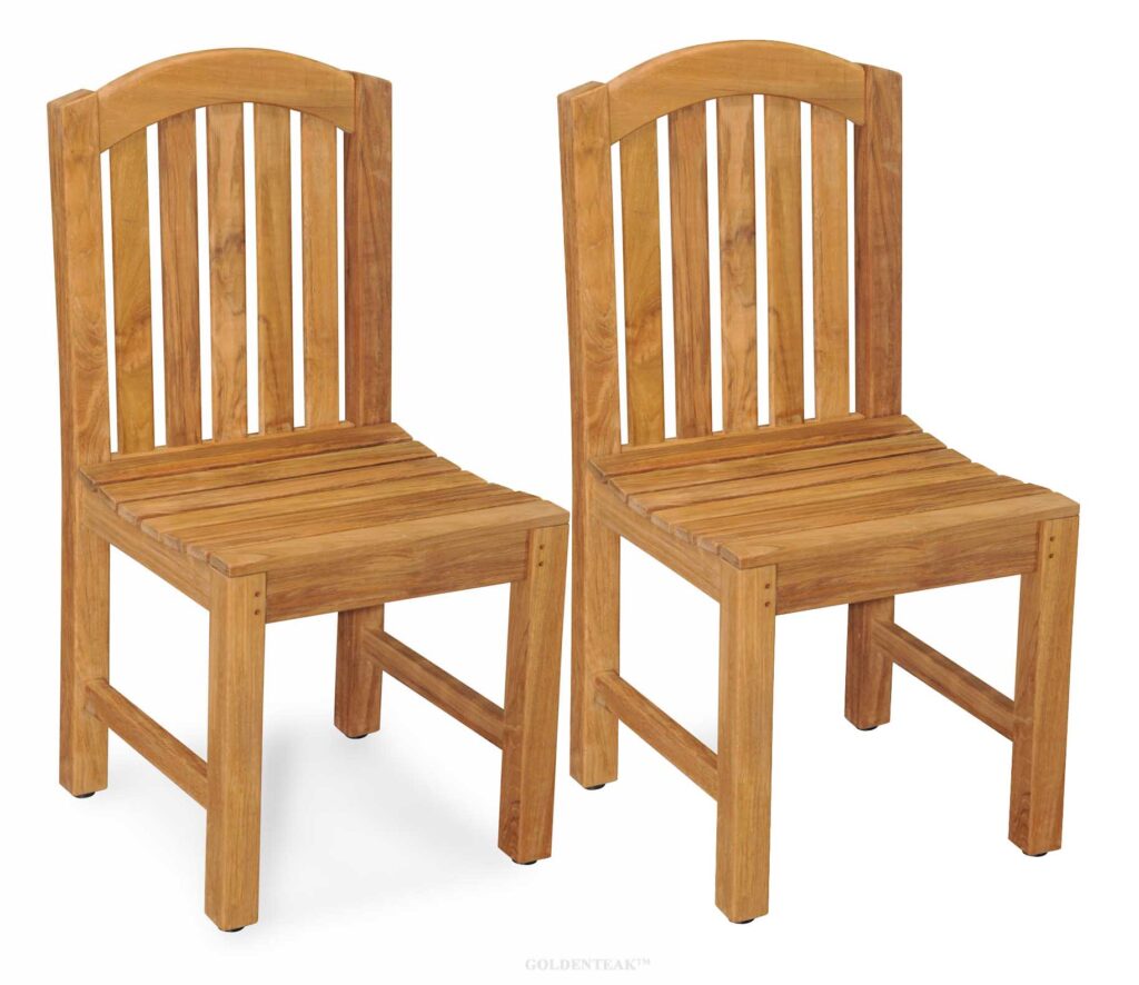 Teak Aquinah Round Top Chair Pair - GOLDENTEAK