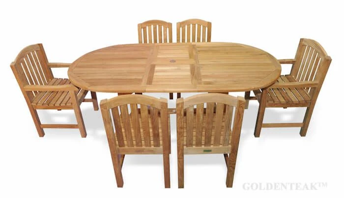 Teak Dining Set for 6 - Jupiter Collection - Goldenteak