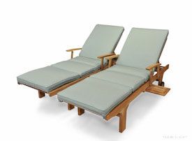 Tillis double teak chaise lounge with cushion sale