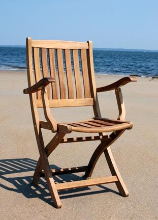 Teak Folding Chairs - Harborside® Folding Chair With Arms