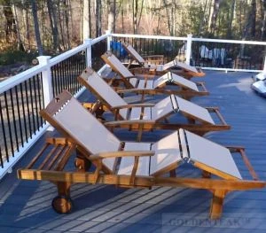 Teak and Sling Sun Lounger Customer Photo