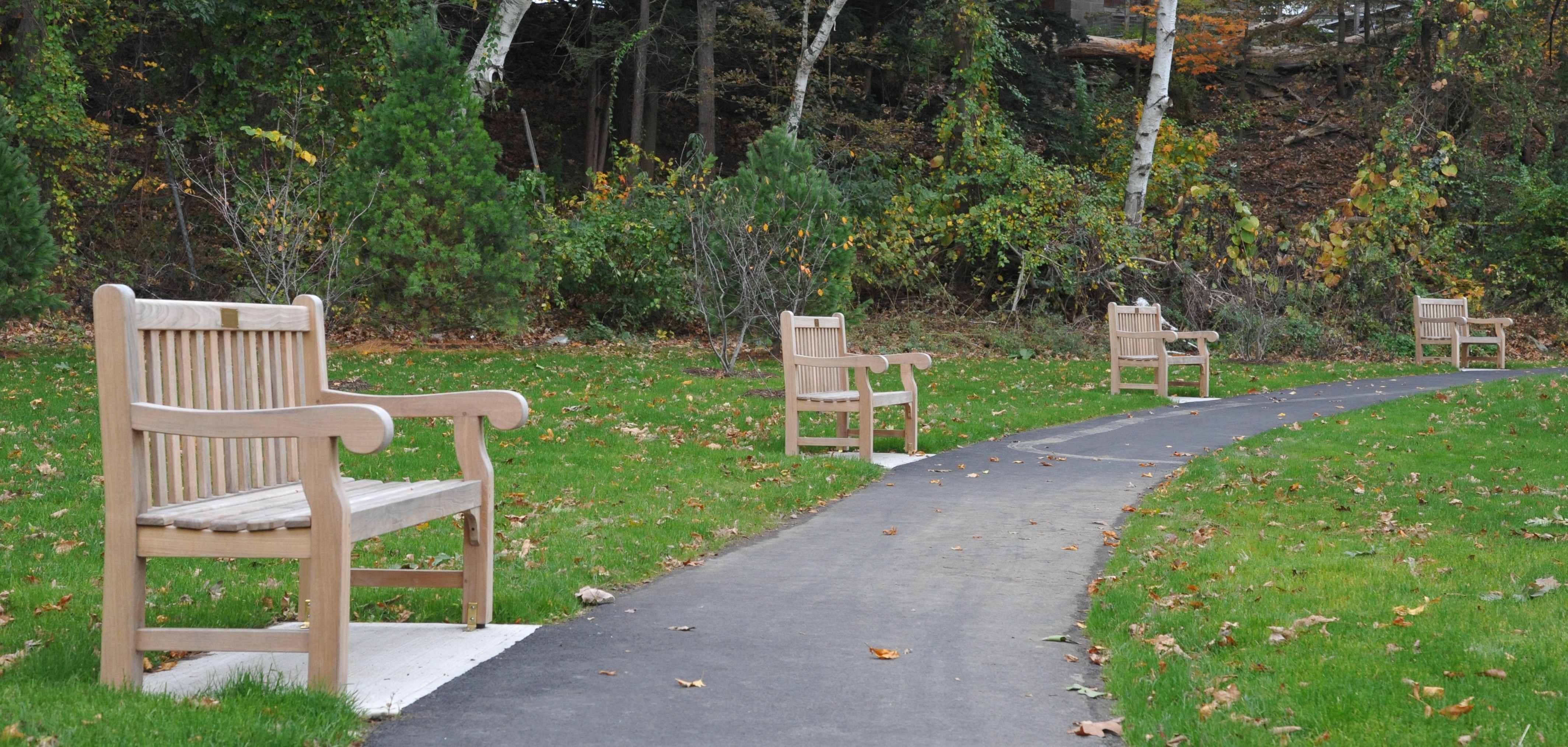 Goldenteak Hyde Park Teak Benches at High School