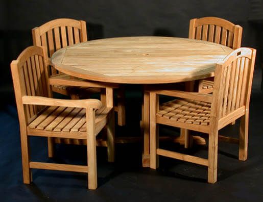 teak garden table and 4 chairs