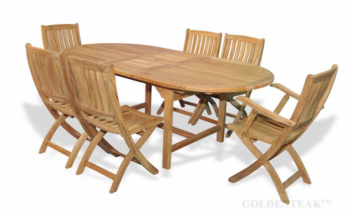 oval garden table and 6 chairs