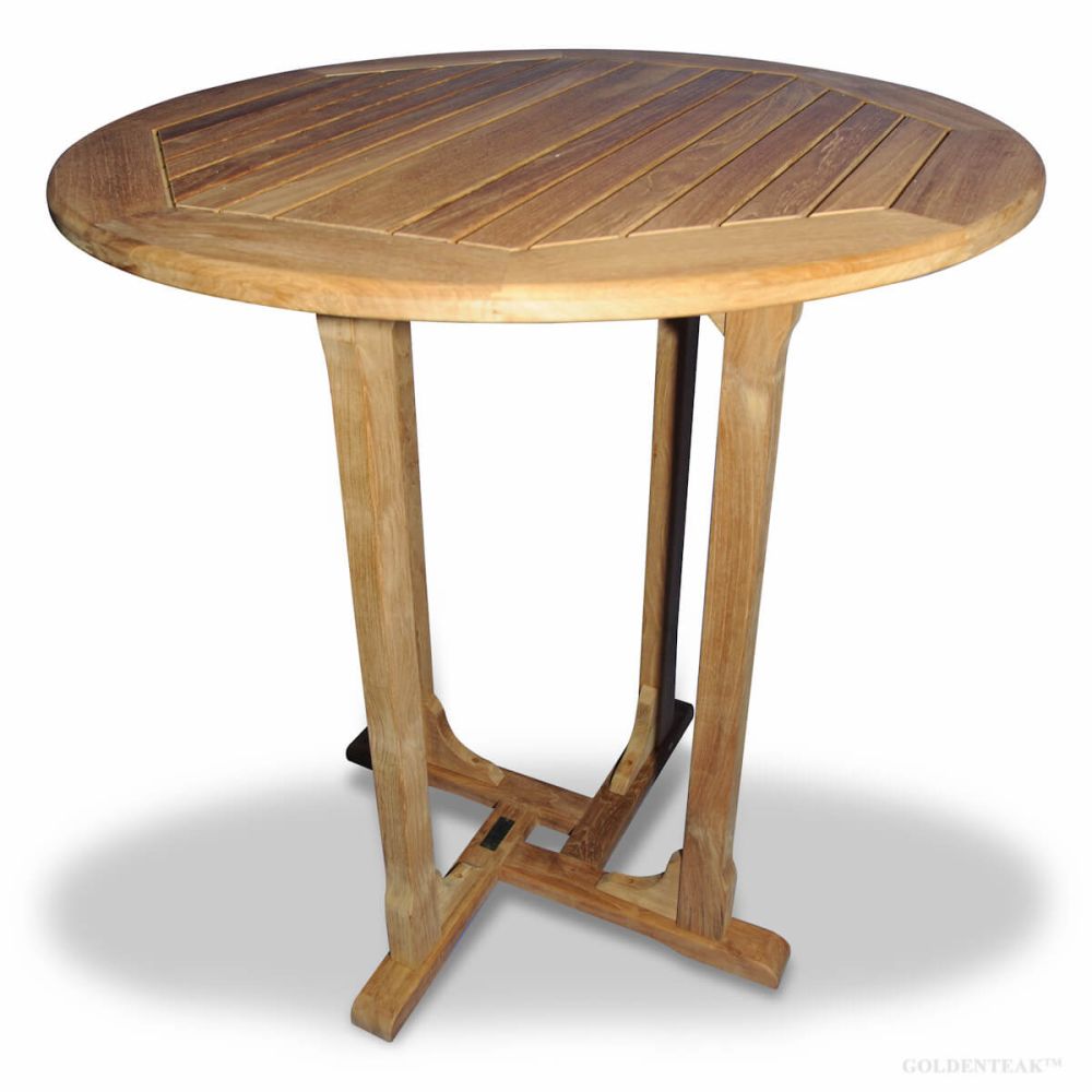 round teak bar table