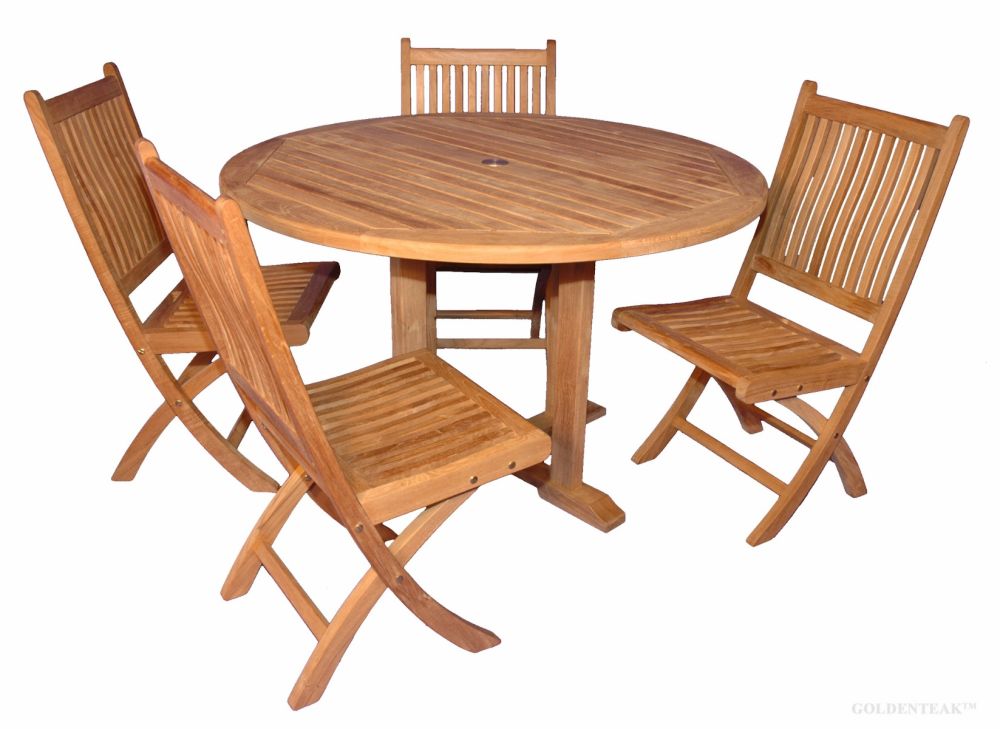 teak garden table and 4 chairs