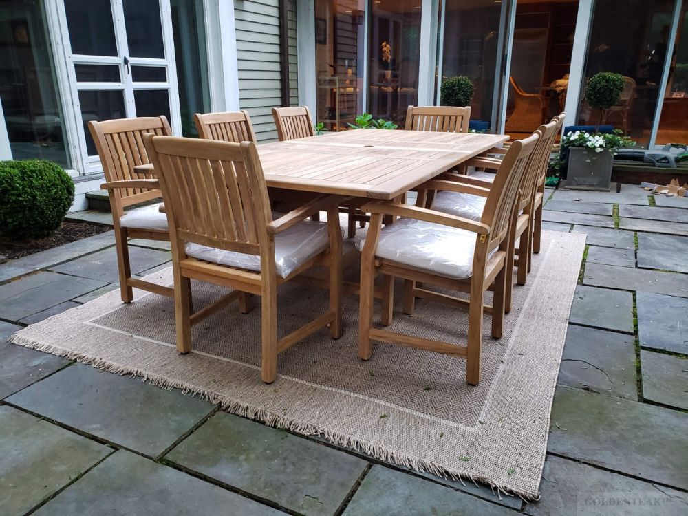 8 seater teak garden dining set