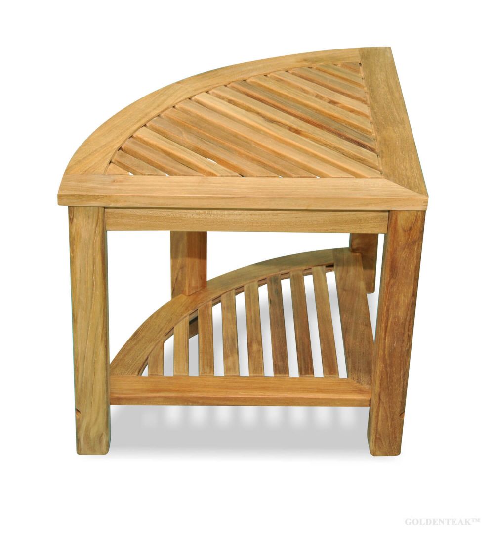 corner teak stool