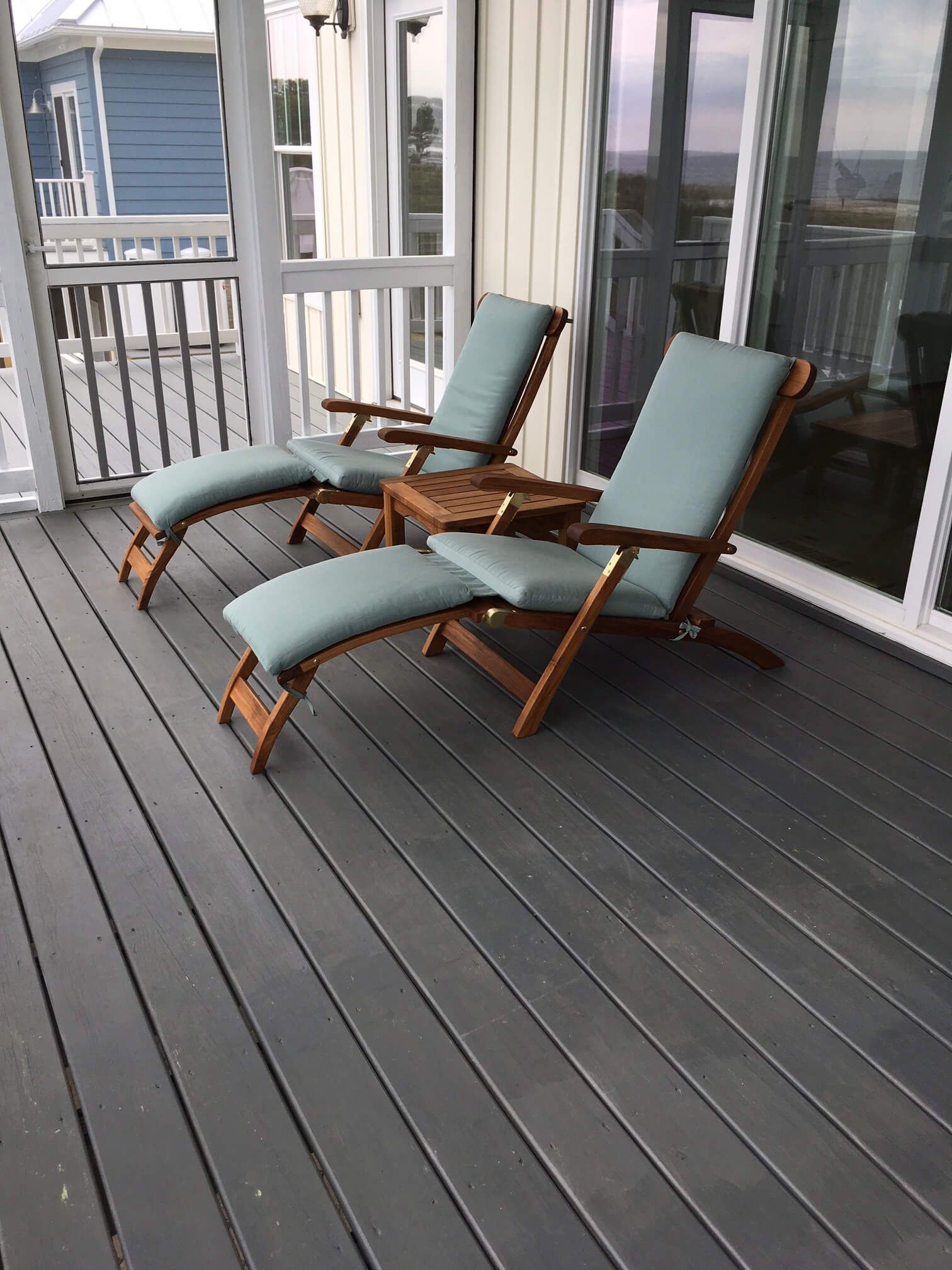 Teak Steamer Chair Chaise Lounge and Cushion Set from ...